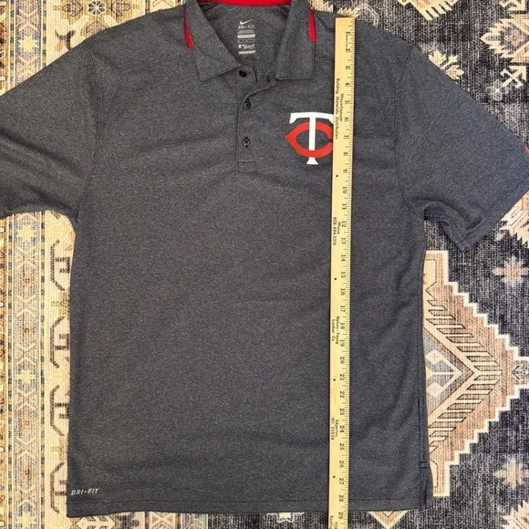 Nike Dri-fit Minnesota Twins MLB Heathered Blue Polo Shirt Mens Size Medium - Picture 11 of 11